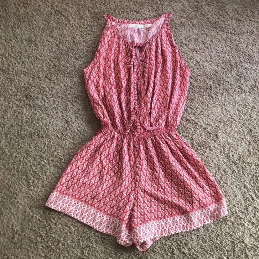 Max Studio Red Patterned Romper